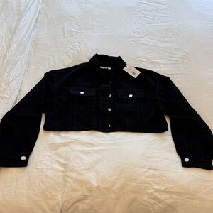 WeWoreWhat Black Cropped Denim Jacket